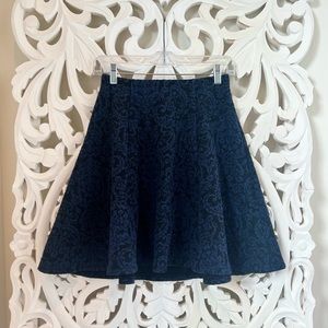 Anthropologie Blue & Black Jacquard Mini Skirt